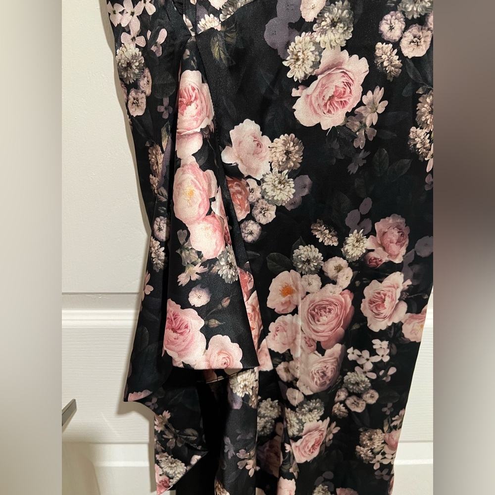 REVOLVE More to Come Solare Corset Black Floral Satin High-Low Slip Dress - Picture 9 of 9